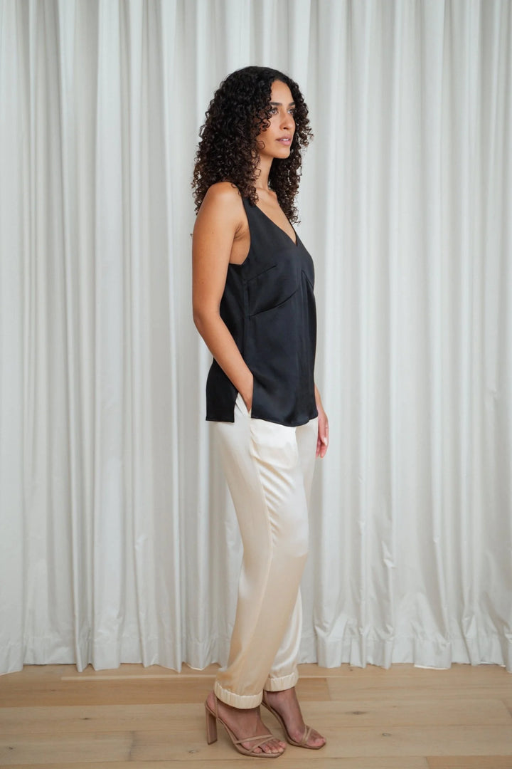 Petite Silk Cami - Black
