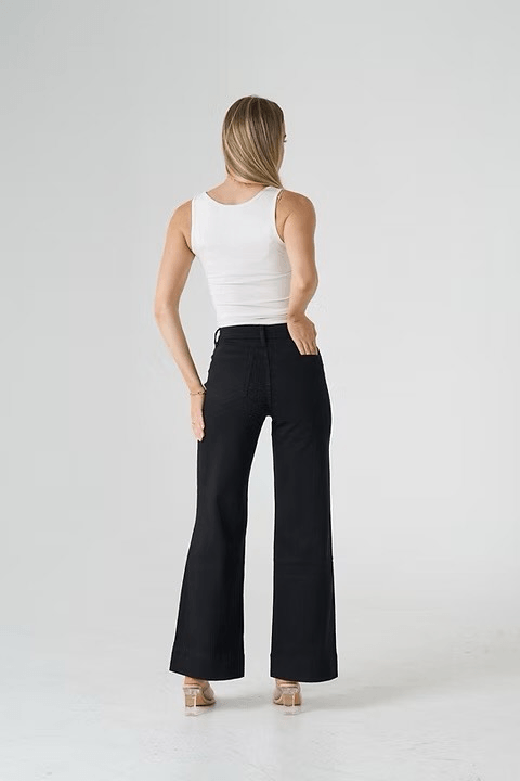 Wakee Wide Leg Jeans - Black